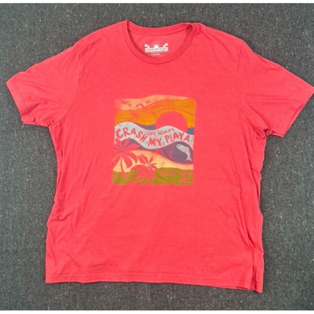 LUKE BRYAN "Crash My Playa" Riviera Maya Mexico Red T-Shirt mens Size 3XL